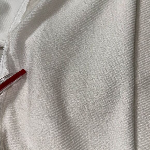 UT L White Leisure Studio French Terry Cloth Full Zip Hooded Sweatshirt - Picture 16 of 16